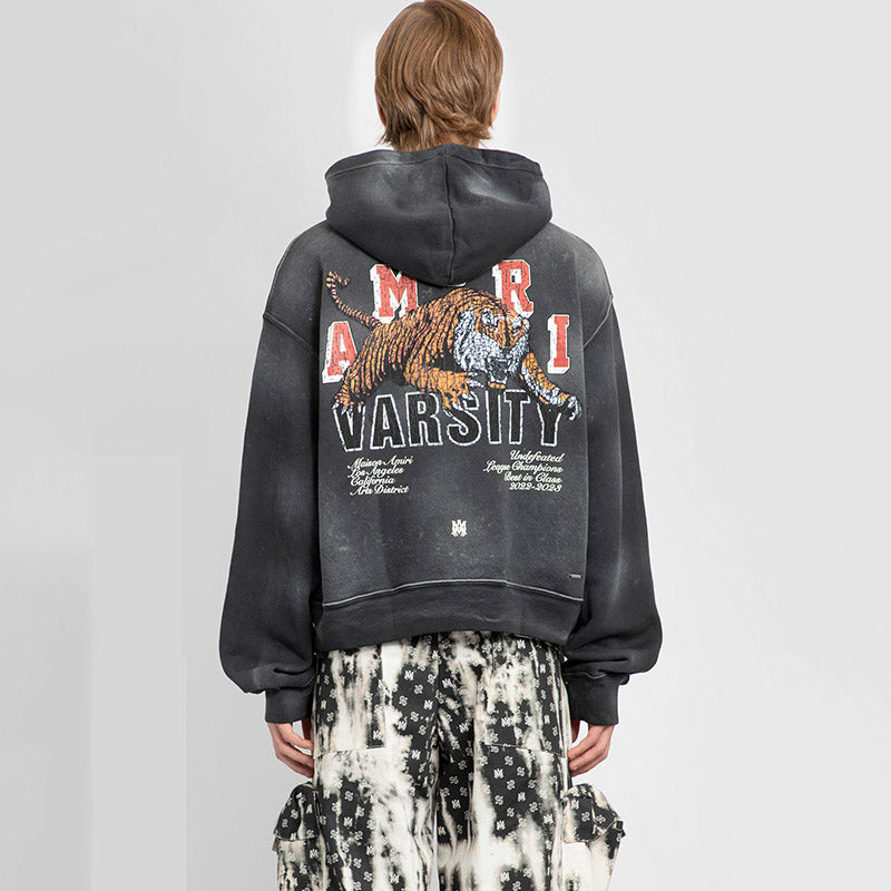 Amiri vintage tiger varsity hoodie Thickening