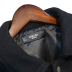 AMIRI thickened loose bomber baseball jacket black