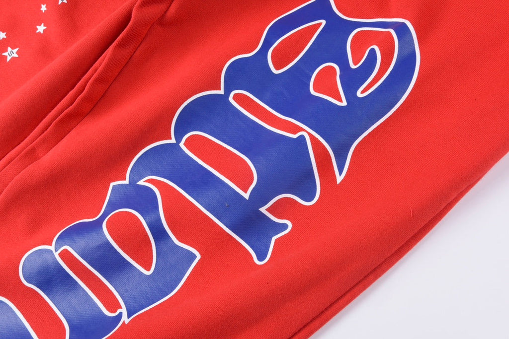 Sp5der Atlanta Open Leg Sweatpant Red