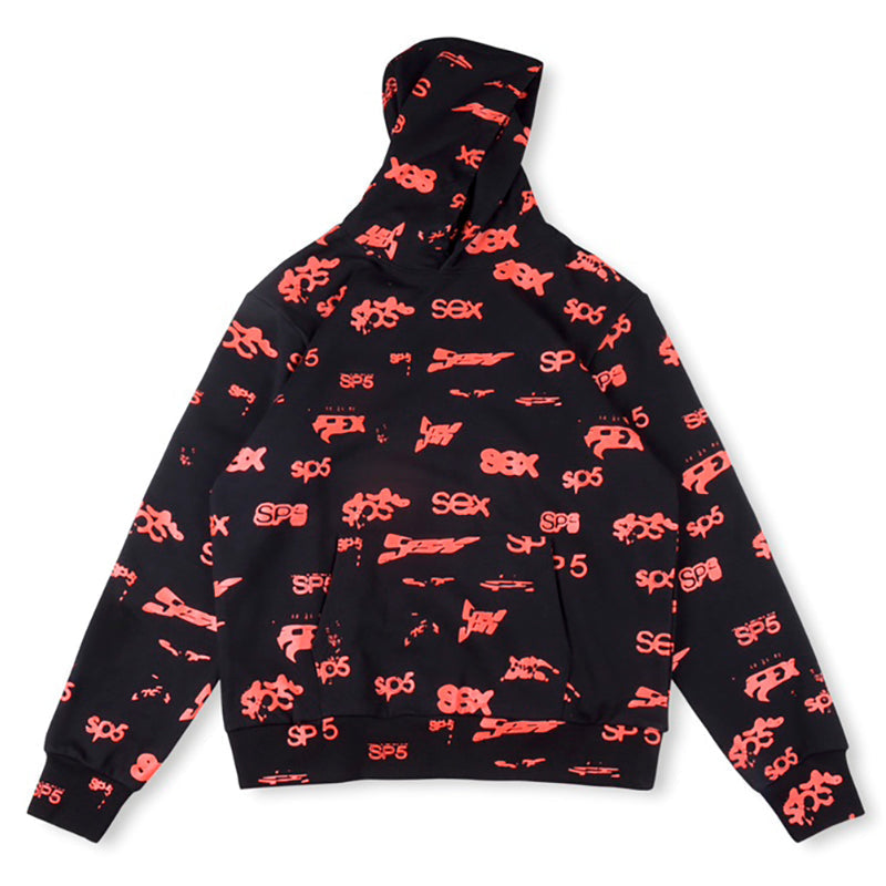 SP5DER graphic-print "Black" Hoodie
