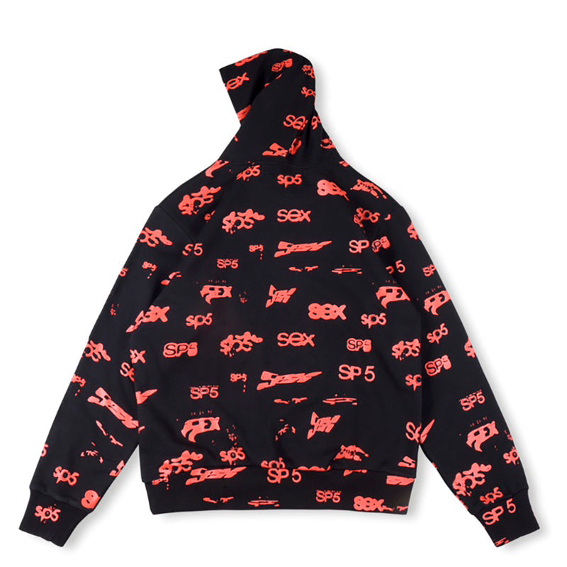 SP5DER graphic-print "Black" Hoodie