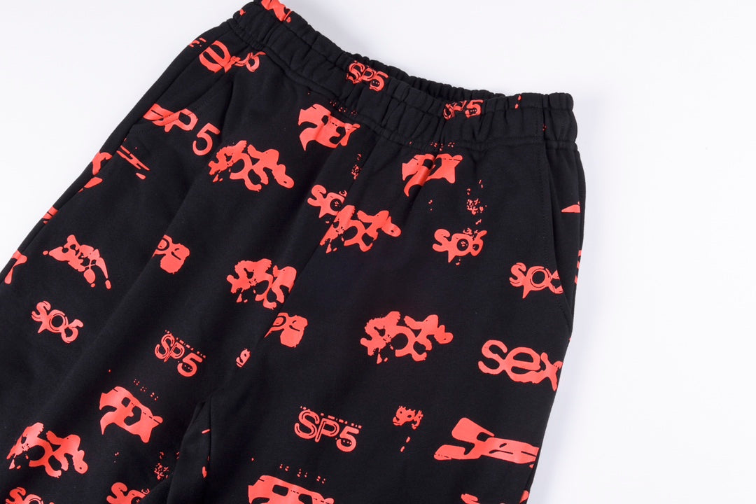 SP5DER graphic-print "Black" Track Pants