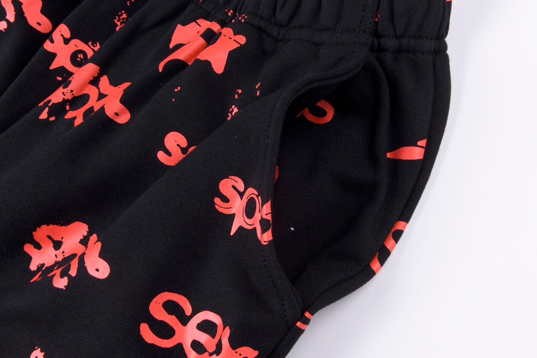 SP5DER graphic-print "Black" Track Pants