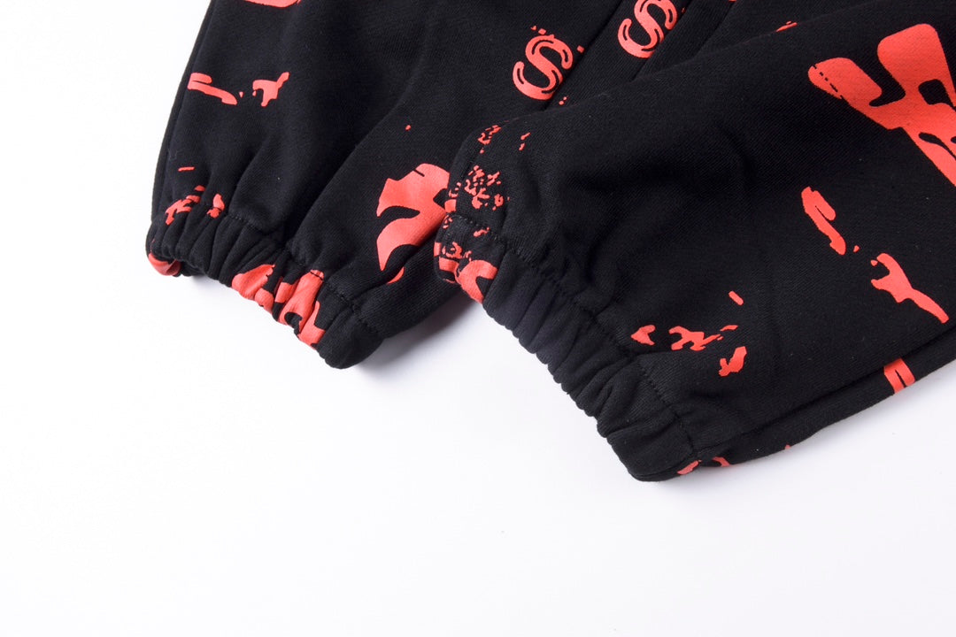 SP5DER graphic-print "Black" Track Pants