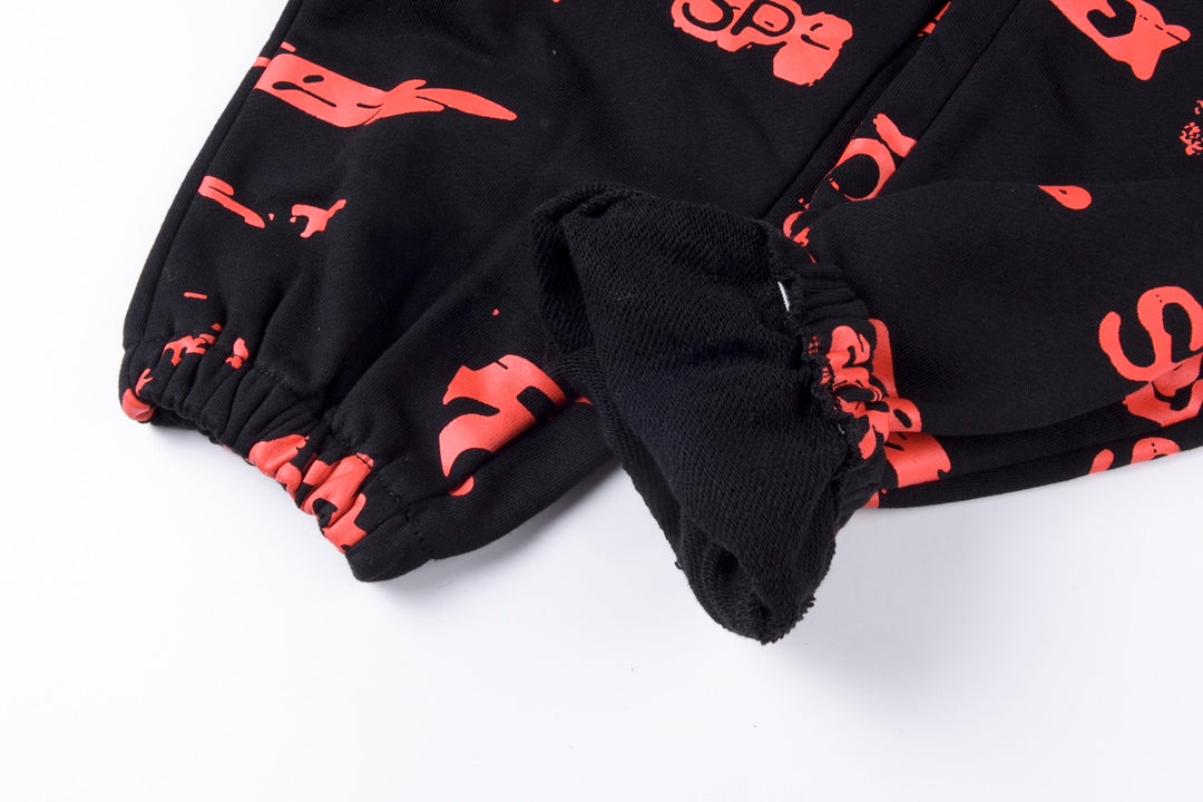 SP5DER graphic-print "Black" Track Pants