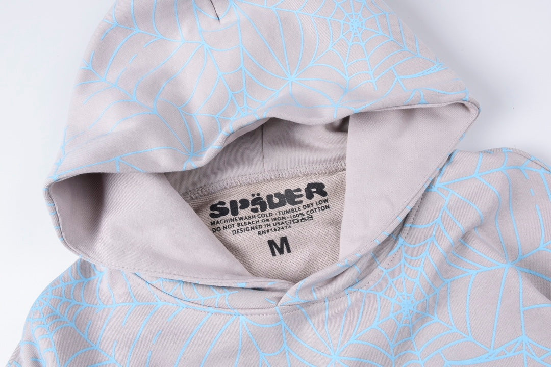 Sp5der AOP Web Hoodies 'Heather Grey'