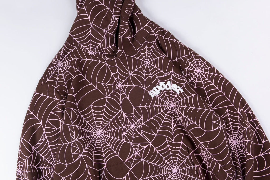 Sp5der AOP Hoodie Brown