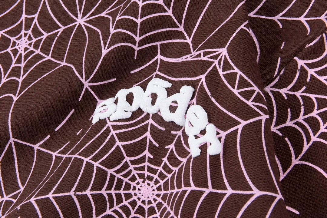 Sp5der AOP Hoodie Brown