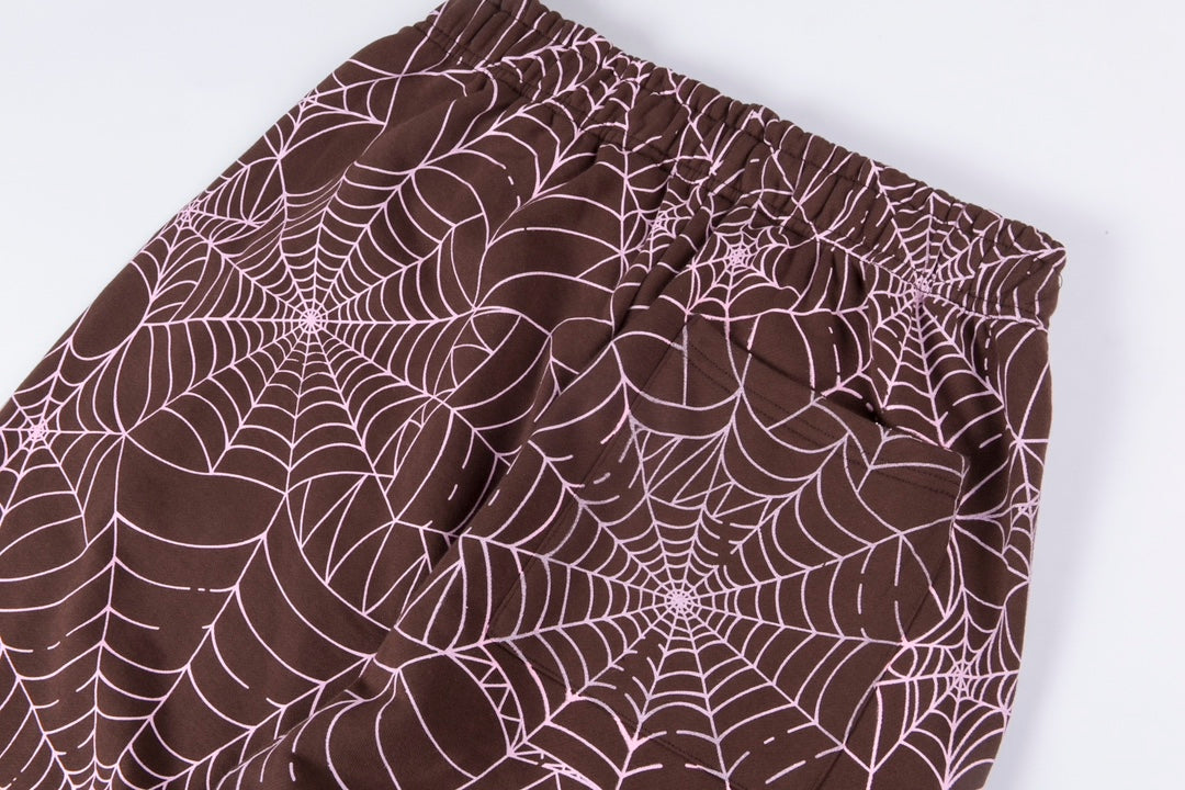 Sp5der AOP Sweatpants Brown