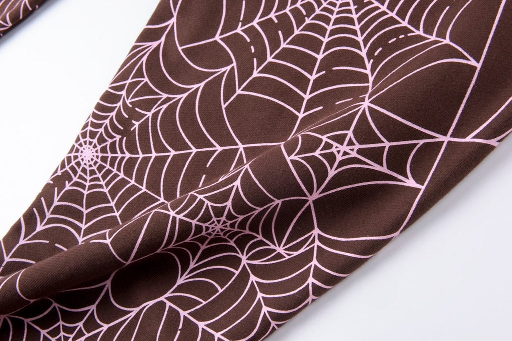 Sp5der AOP Sweatpants Brown