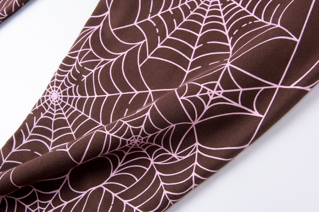 Sp5der AOP Sweatpants Brown