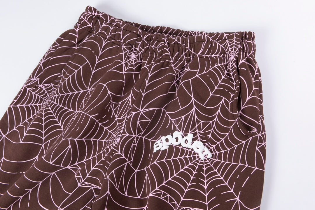 Sp5der AOP Sweatpants Brown