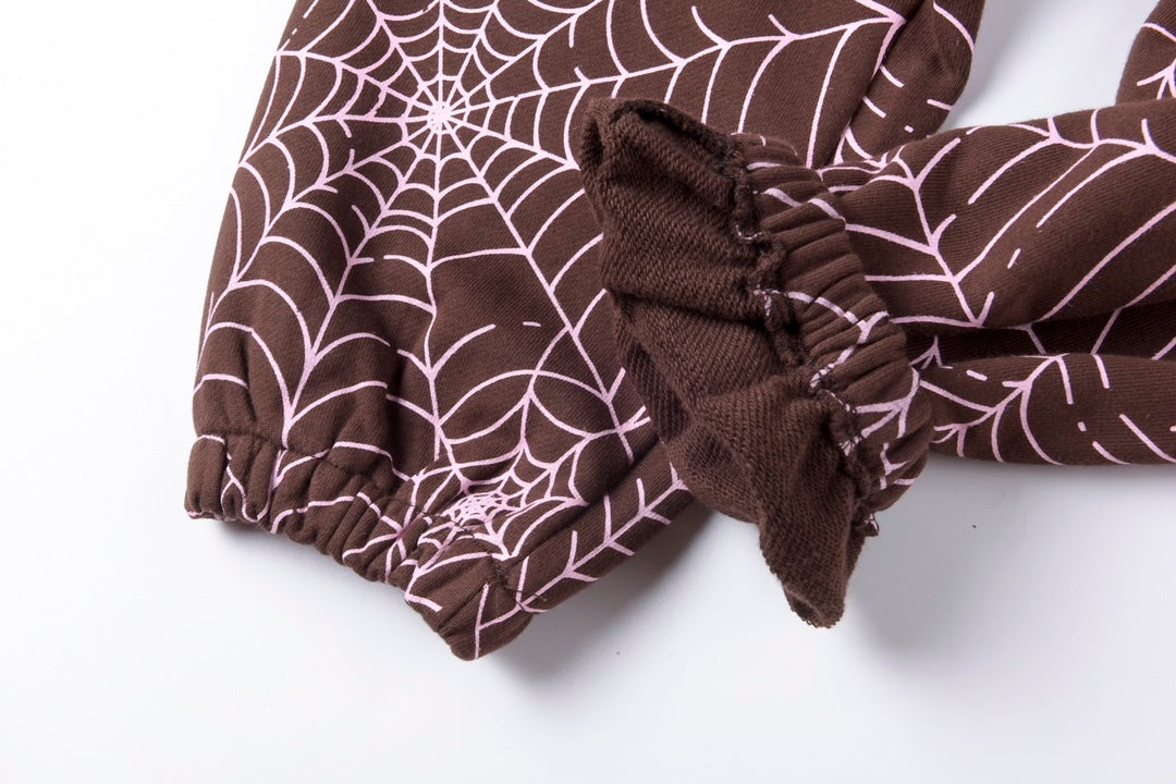 Sp5der AOP Sweatpants Brown