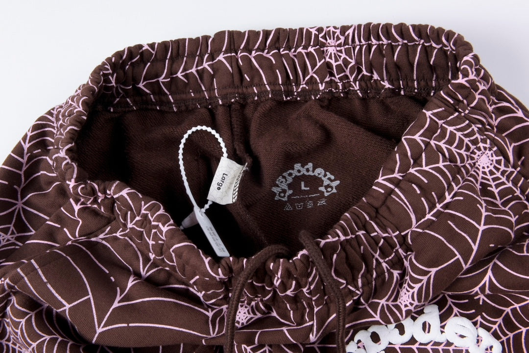 Sp5der AOP Sweatpants Brown