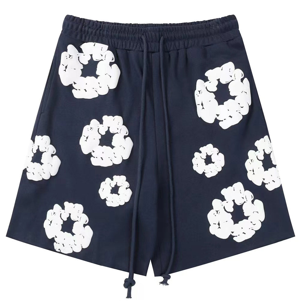 Denim Tears The Cotton Wreath Shorts Dark Blue