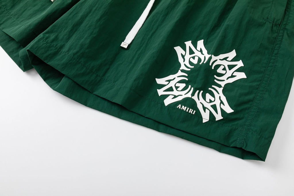 AMIRI Straight-Leg Mid-Length Logo-Print Swim Shorts