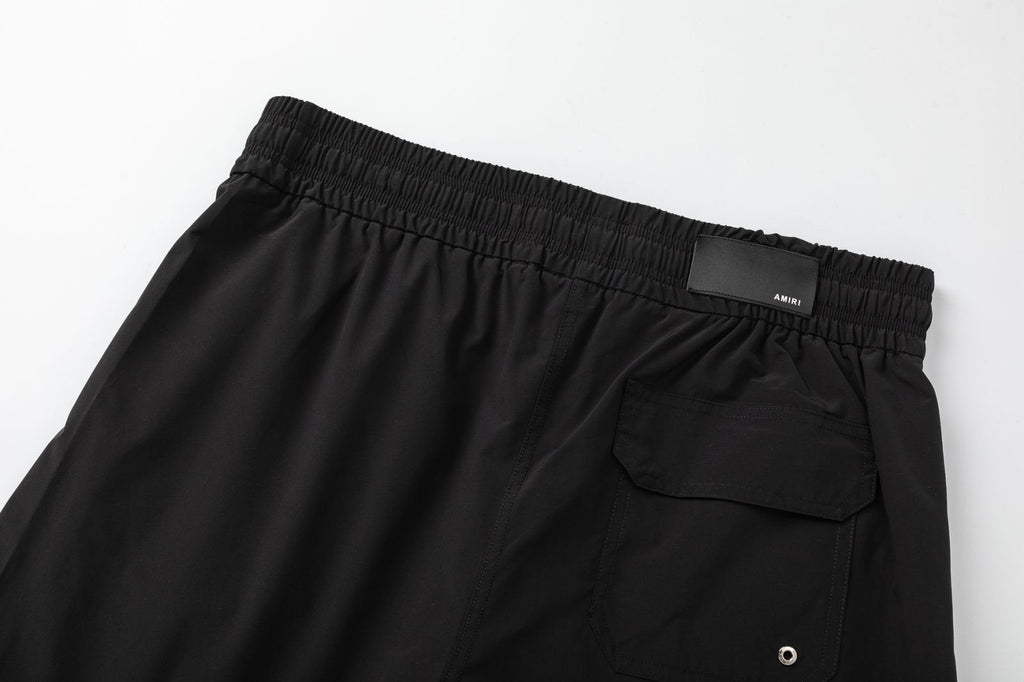 AMIRI Pool Cue Straight-Leg Mid-Length Logo-Print Swim Shorts