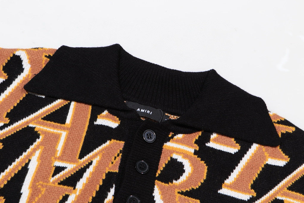 AMIRI Repeat intarsia-knit polo shirt