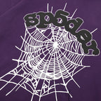 Sp5der Web Print Gothic Punk Hoodie-Blue #143