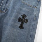 Chrome Hearts American street art cross with straight shaft Pants W1