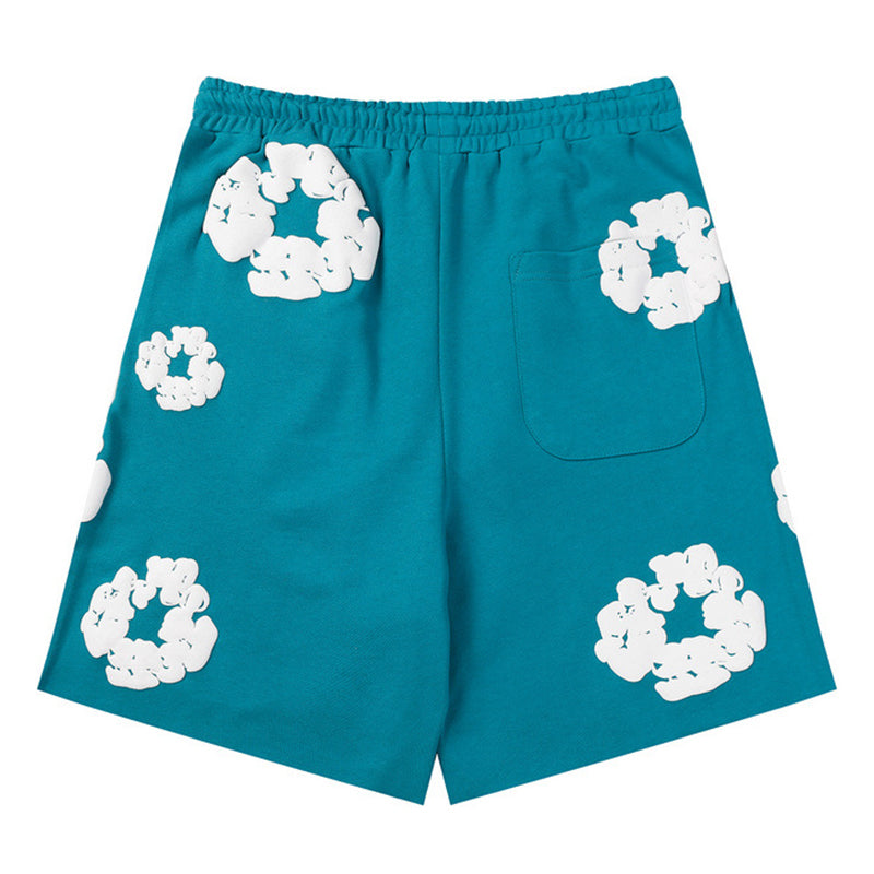 Denim Tears The Cotton Wreath Shorts Lake Blue