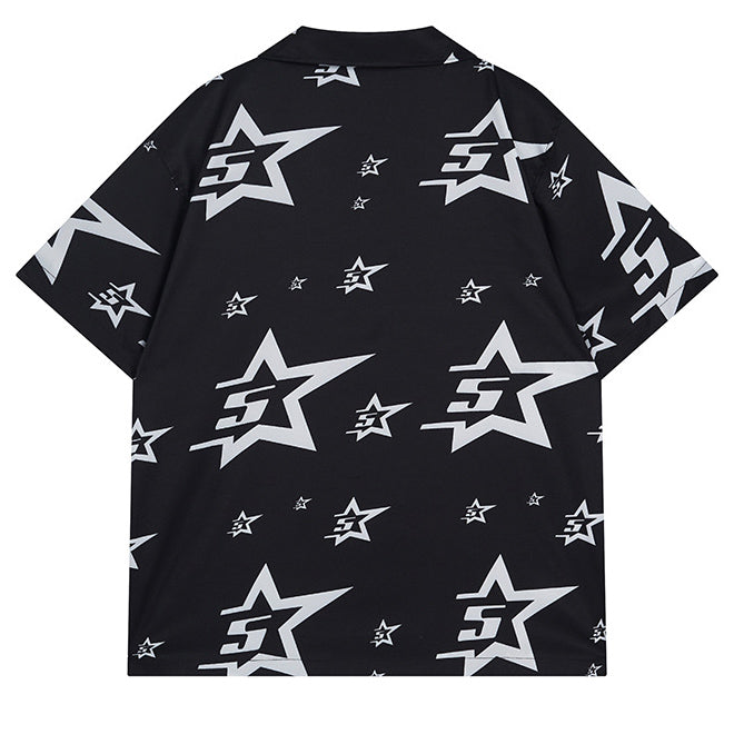 Sp5der Star Pattern Short-sleeved Shirt