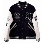 AMIRI logo patch varsity bomber jacket Black
