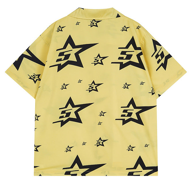 Sp5der Star Pattern Short-sleeved Shirt