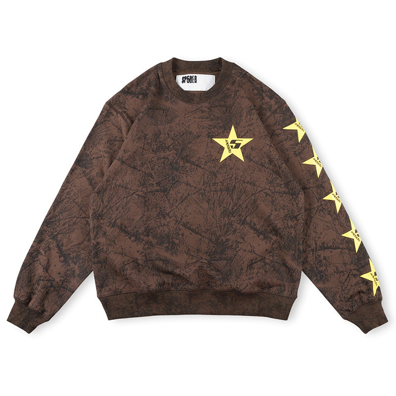 SP5DER 5 star-print crewneck sweatshirt