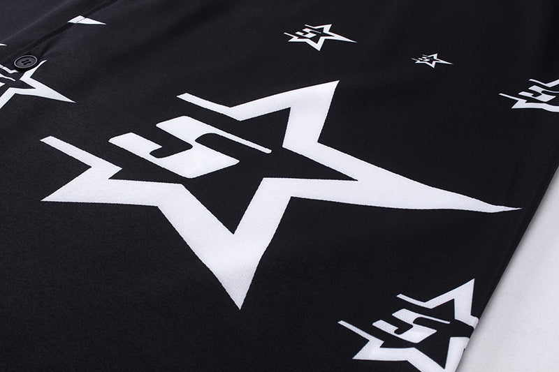 Sp5der Star Pattern Short-sleeved Shirt