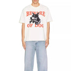 RHUDE Warning Logo Cotton Short-Sleeve T-Shirts