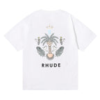 RHUDE island coconut tree print T-Shirts