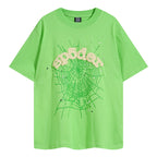 Sp5der Green Foam Printing High Weight T-Shirt Green